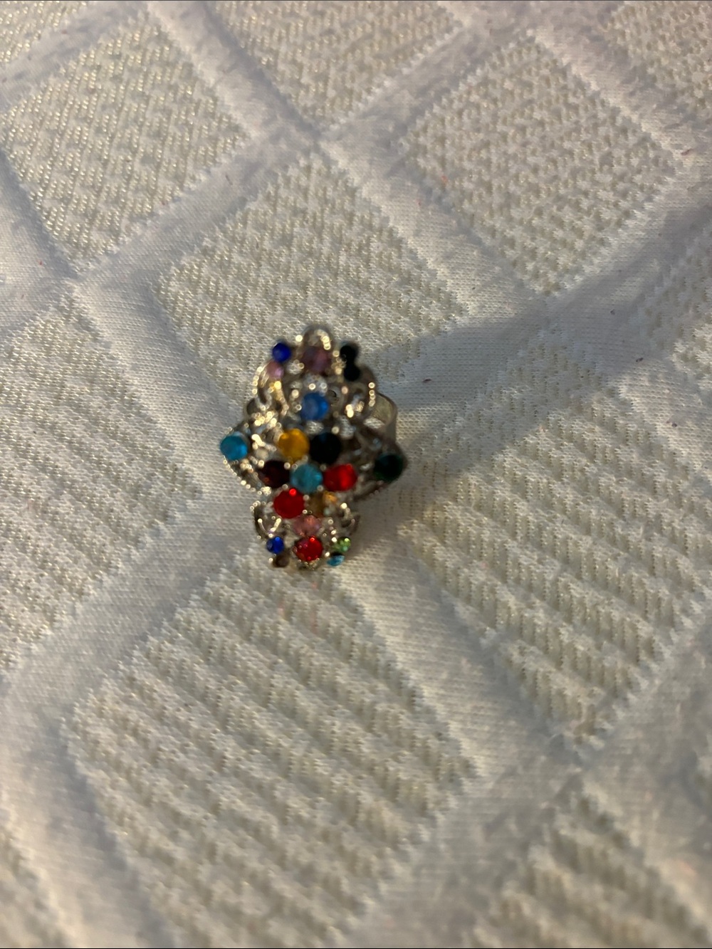 Multicolor Crystal Cluster Cocktail Ring - Women Jewelry